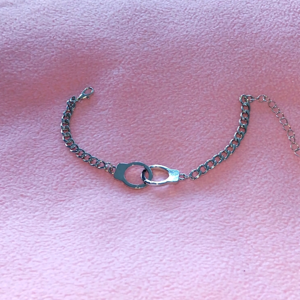 Silver Tone Handcuff Bracelet